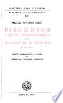 Obras completas de Miguel Antonio Caro: Discursos y otras intervenciones en el Senado de la República, 1903-1904