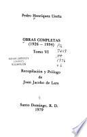 Obras completas de Pedro Henríquez Ureña: 1926-1934