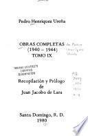 Obras completas de Pedro Henríquez Ureña: 1940-1944