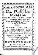 Obras posthumas, de poesia ... Sacalas a luz ... Don Joseph de Torres