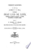 Observaciones al libro de Aubrey F. G. Bell sobre fray Luis de León