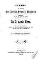 Ocurso que el doctor don Antonio Fernández Monjardín presentó en 28 de abril de 1862