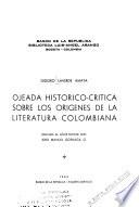 Ojeada históric-crítica sobre los orígenes de la literatura colombiana