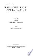 Opera latina: 156-167: Parisiis, anno MCCCX composita, edidit Halmvt Riedlinger