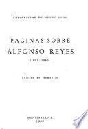 Páginas sobre Alfonso Reyes: 1911-1945
