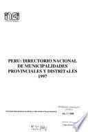 Peru, directorio nacional de municipalidades provinciales y distritales