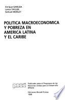 Política macroeconómica y pobreza en América Latina y el Caribe