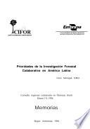 Prioridades de la investigacion forestal colaborativa en America Latina: memorias Consulta regional celebrada en Manaus, Brasil, Marzo 7 - 9, 1996