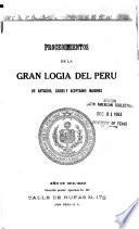 Procedimientos de la Gran Logia de la República del Perú, de antiguos, libres y aceptados masones