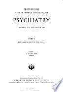 Proceedings Fourth World Congress of Psychiatry: Plenary sessions, symposia