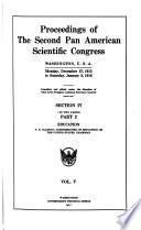 Proceedings of the second Pan American scientific congress