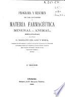 Programa y resumen de las lecciones de materia farmacéutica mineral y animal
