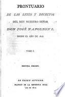 Prontuario de las Leyes y Decretos del Rey D.José Napoleón Io