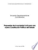 Propuestas de la sociedad civil para una nueva constitución política del estado: Encuentro departamental de Chuquisaca