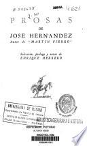 Prosas de José Hernández ...