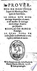 Proverbios de Iñigo López de Mendoza Marques de Santillana