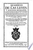 Quaderno de las leyes y agravios reparados ... en las Córtes de los años de 1724, 1725 y 1726, etc