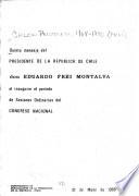 Quinto mensaje del Presidente de la República de Chile, don Eduardo Frei Montalva al inaugurar el período de Sesiones ordinarias del Congreso Nacional, 21 de mayo de 1969