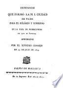 Real Cédula de S. M... por la qual se aprueba el establecimiento de una Junta de Gobierno en la Casa de Misericordia de la Ciudad de Palma... Año 1804