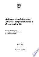 Reforma administrativa: eficacia, responsabilidad y democratización
