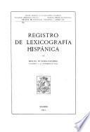 Registro de lexicografía hispánica