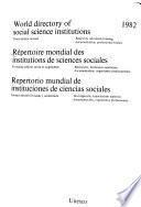 Repertorio Mundial de Instituciones de Ciencias Sociales..., Espagnol ; Castillan