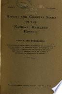 Reprint and Circular Series of the National Research Council