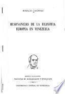 Resonancias de la filosofía europea en Venezuela
