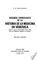 Resumen cronológico de la historia de la medicina en Venezuela desde la época precolombina hasta 1978