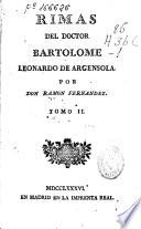 Rimas del Doctor Bartolome Leonardo de Argensola