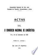 Segundo Congreso Nacional de Lingüística: Actas