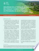 Seguridad de la tenencia, gobernanza del paisaje y cambio climático: Un programa de investigación