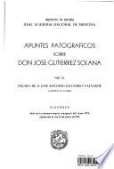 Sesión Inaugural 1976. Apuntes Patográficos sobre Don José Gutiérrez Solana