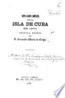 Situacion dificil de la isla de Cuba en 1870