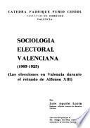 Sociología electoral valenciana (1903-1923)