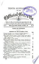Supplement to the Official Gazette