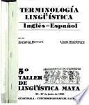 Terminología lingüística inglés-español