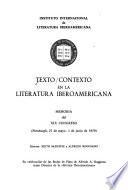 Texto-contexto en la literatura iberoamericana
