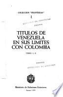 Títulos de Venezuela en sus límites con Colombia