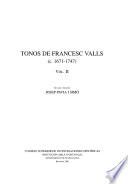 Tonos de Francesc Valls (c. 1671-1747)