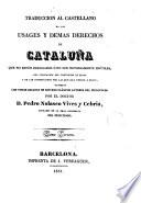 Traducción al castellano de los Usages y demás derechos de Cataluña que no están derogados o no son notoriamente inútiles, 3