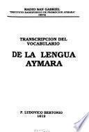 Transcripción del Vocabulario de la lengua aymara
