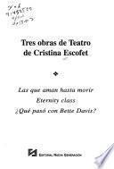 Tres obras de teatro de Cristina Escofet