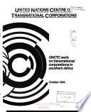 UNCTC Work on Transnational Corporations in Southern Africa
