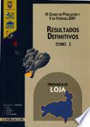 VI censo de población y V de vivienda, 2001: Provincia de Loja