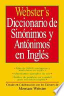 Webster's Diccionario de Sinonimos Y Antonimos en Ingles