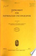 Zeitschrift für Papyrologie und Epigraphik